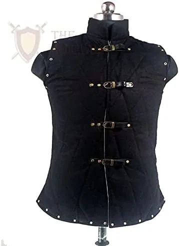 Vista 3 de Sleeve-Less Gambeson Jacket Thick Padded Sleeve-Less Coat Aketon Jacket Armor Cotton Fabrics Dress SCA LARP by ITS Medieval