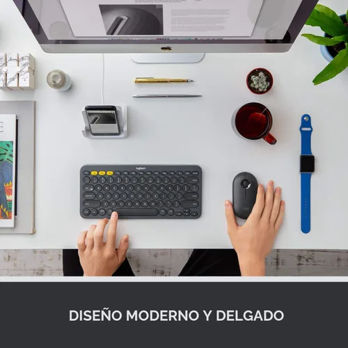 Vista 2 de Logitech Pebble i345 Ratón inalámbrico Bluetooth para iPad - Grafito