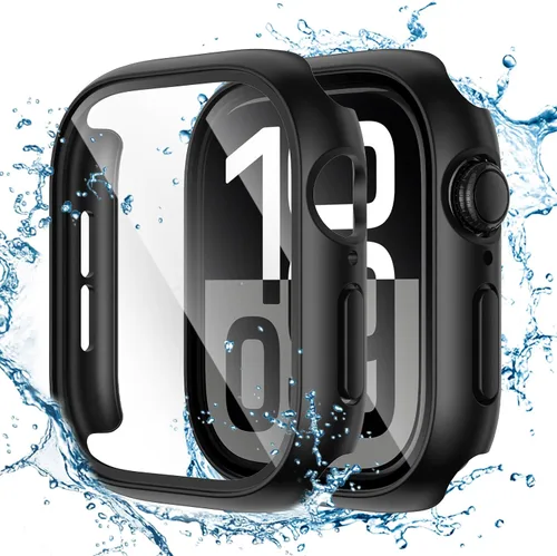 Vista 16 de Tensea - Funda protectora de pantalla para Apple Watch de 1.732 in SE 3/2nd/SE/Series 6/5/4 Waterproof iWatch Protective Face Cover -Tempered
