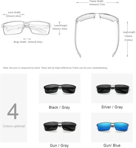 Vista 6 de KINGSEVEN Gafas de sol fotocrómicas de moda hombres mujeres polarizadas piloto gafas de sol cuadrado antideslumbrante gafas de conducción UV400