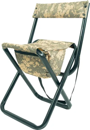Vista 11 de Rothco Taburete plegable de lujo con respaldo y bolsa - Asiento portátil para aventuras al aire libre Camuflaje del bosque