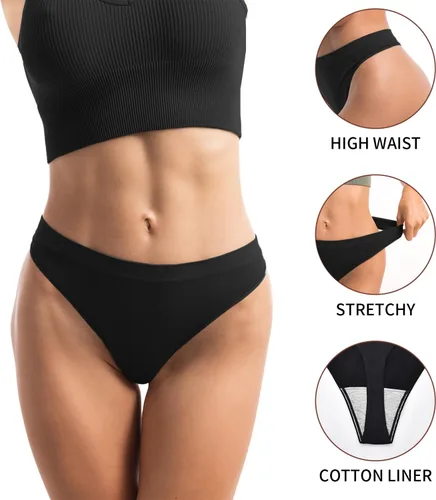 Vista 3 de Ipletix Paquete de 6 tangas para mujer, ropa interior sin costuras para mujer, bragas invisibles