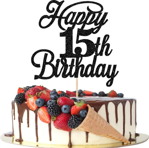 Vista 65 de Rsstarxi 1 paquete de decoración para tarta de cumpleaños 8 con purpurina negra de 8 años y fabulosos saludos a 8 años de edad, para celebrar el 8º