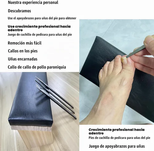 Vista 3 de Cuchillo de pedicura, herramientas para uñas encarnadas, reposabrazos inclinado para uñas, utilizado para removedor de cutículas de uñas, callo