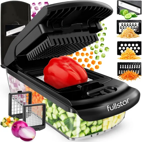 Vista 10 de Fullstar The Original Pro Chopper - Picador de verduras y espiralizador, picador de alimentos con recipiente, rebanador de frutas, accesorios