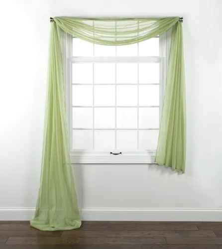 Vista 32 de Stylemaster Elegance Cenefa recta de gasa transparente, 60 x 14 pulgadas, color dorado