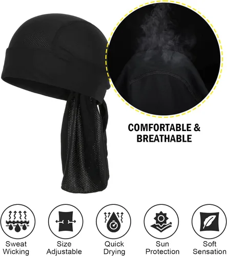 Vista 2 de MELASA Cooling Do Rags - Forro para casco de calavera, bandanas para hombres, correr, ciclismo, motocicleta