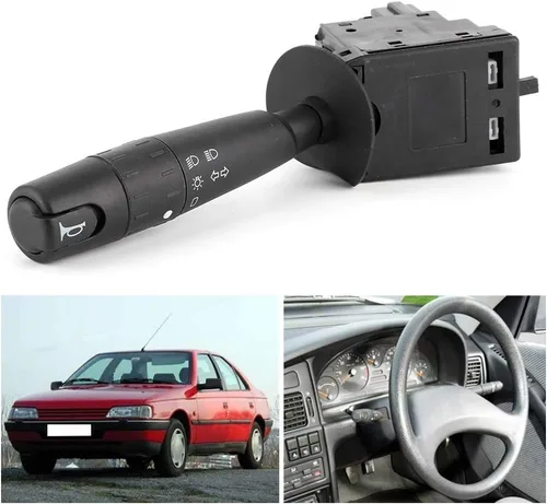 Vista 3 de Interruptor de señal de giro para faros delanteros, limpiaparabrisas multifunción compatible con Peugeot 405 1992-1996 Reemplazo directo para OE