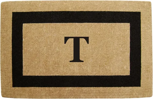 Vista 42 de Tapete de fibra de coco natural, para puerta de entrada, rectangular, resistente, para patio, atrapador de suciedad antideslizante, decoración