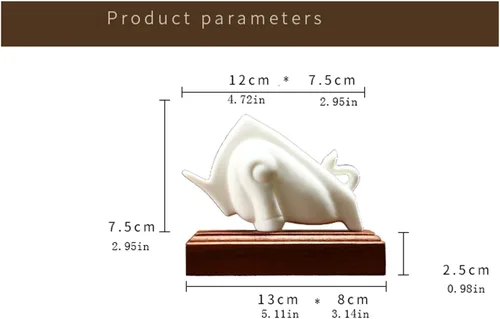 Vista 2 de NYKK Escultura de estatua de feng shui chino, muebles creativos de toro de la suerte, mascota alcista del año del toro, NIU Turns Universo, sala