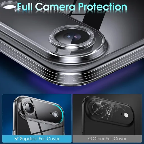 Vista 340 de Supdeal Funda cristalina transparente para iPhone 11, [No se amarillea] [Protección de la cámara] [Probado contra caídas de grado militar] Funda
