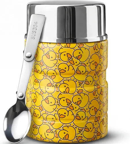 Vista 12 de Earth&ME Termo de acero inoxidable para alimentos calientes de 17 onzas con cuchara plegable, recipiente de alimentos aislado al vacío, termo
