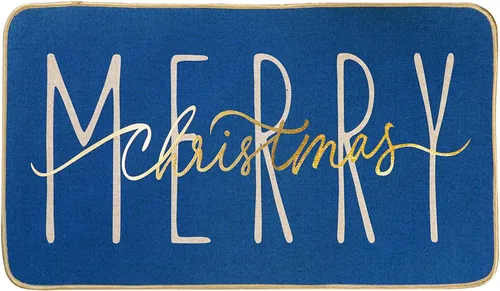 Vista 11 de ONWAY Felpudo Feliz Navidad, Felpudo de Puerta Estacional de Invierno Negro Dorado para Navidad y Fiestas, Alfombra de Piso de Bajo Perfil, Tapete