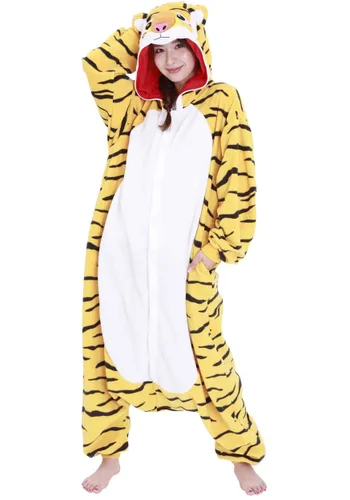 Vista 2 de Pijama Kigurumi de Tigre para Adulto Multicolor