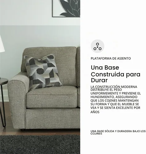 Vista 9 de Signature Design by Ashley Cascilla Sofá biplaza casual, gris claro