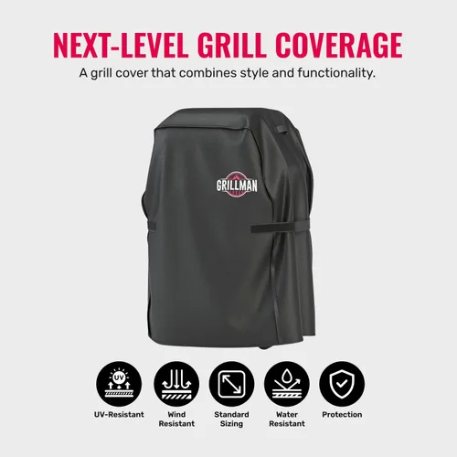 Vista 6 de Grillman - Funda para parrilla exterior, funda para parrilla de barbacoa a prueba de rasgaduras, impermeable, grande y resistente, de 30 x 26 x 43