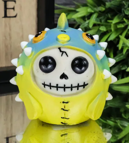 Vista 3 de Ebros Gift Peludo Huesos Puffington Fugu hinchado pez globo océano esqueleto figura 2 pulgadas H Furrybones hinchado pez acuático criatura marina