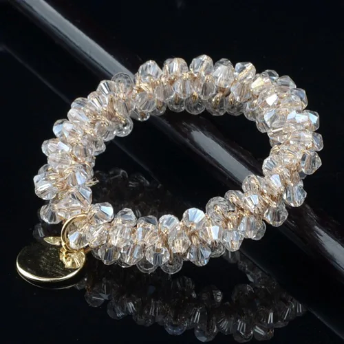 Vista 9 de 5 ligas para el cabello con diamantes de imitación, bandas elásticas para el cabello de moda, coleteros de cristal, bandas para el cabello, cuerdas