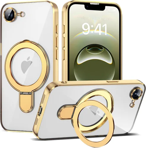 Vista 87 de Funda compatible con iPhone 12 con soporte de anillo magnético invisible [compatible con Mag-Safe] [Protector completo de lente de cámara] Funda