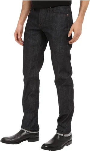 Vista 2 de Los hombres de marca sin marca Skinny Indigo Selvedge Jean en UB101