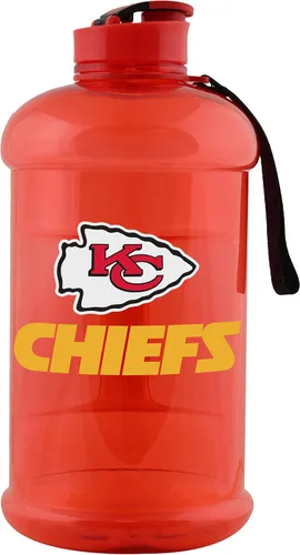 Vista 21 de FOCO Logotipo del equipo de la NFL Botella de agua deportiva grande de plástico transparente de 2L