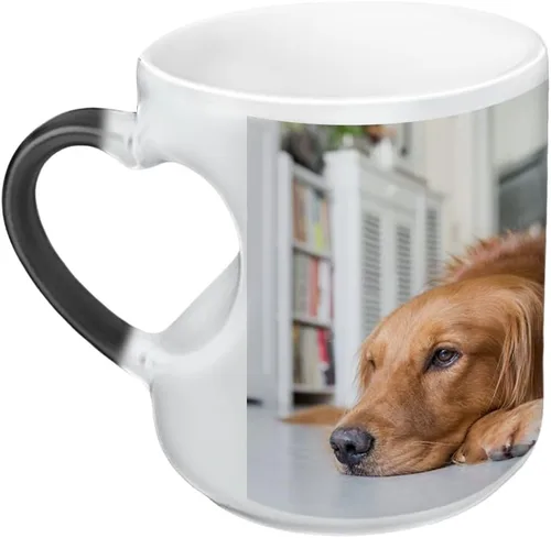Vista 4 de Taza de café mágica personalizada con foto, estampa personalizada DIY sensible al calor, taza de cerámica para recuerdo, cumpleaños, regalo