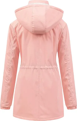 Vista 2 de Chrisuno Chaqueta de invierno de longitud media para mujer, abrigo de nieve cálido de forro polar suave