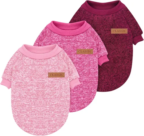 Vista 15 de 2 piezas de suéter clásico de punto para perro Idepet, abrigo de forro polar para perros pequeños y medianos, ropa cálida para perros y gatos