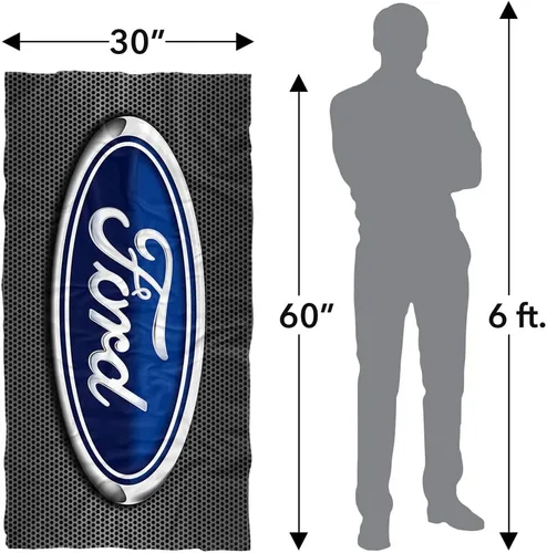 Vista 6 de LOGOVISION Ford - Toalla de playa metálica, con logotipo ovalado, 30 x 60 pulgadas
