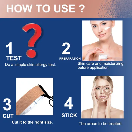 Vista 9 de Akissos Cinta de elevación miofascial facial Cinta de elevación facial Cintas tonificantes faciales Parches antiarrugas Adhesivos anticongelación