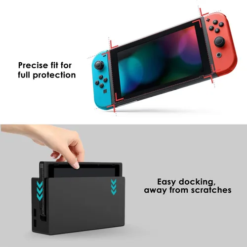 Vista 5 de Protector de pantalla para Nintendo Switch 2 unidades de vidrio templado POKANIC transparente HD transparente antiarañazos sin burbujas fácil