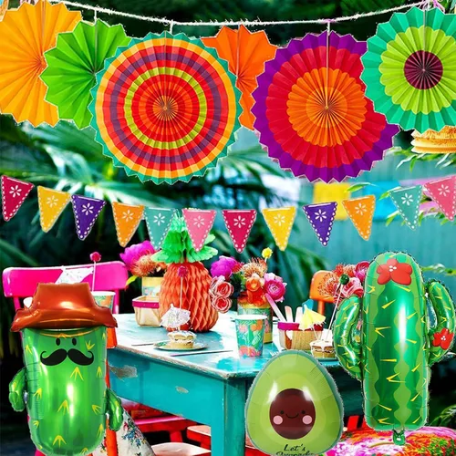 Vista 6 de 26 piezas de decoración Taco Bout a Baby, decoraciones de baby shower de fiesta incluyen globos Taco Bout a Baby, abanicos de papel, pancarta