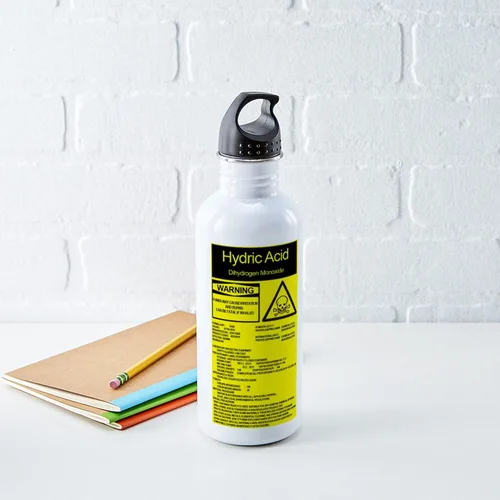 Vista 5 de CafePress Botella de agua de acero inoxidable con ácido hídrico, 1 botella de agua de acero inoxidable de 1.0L (34 oz)