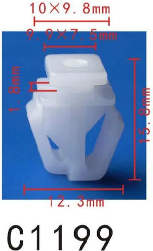Vista 8 de Autobahn88 - Clip de remache tipo push-in para parachoques, compatible con Renault (OEM: 054000001R) (Paquete de 20)