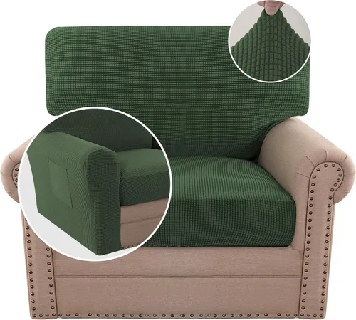 Vista 69 de H.VERSAILTEX Fundas elásticas para sillas de varias piezas, fundas para cojines ajustables para asiento y respaldo