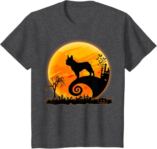 Vista 29 de Camiseta divertida de disfraz de Halloween para perro y luna de Bulldog francés, Negro, S