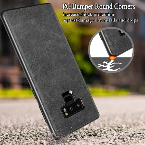 Vista 7 de Funda para Samsung Galaxy Note 9, delgada, de piel sintética, estilo vintage, a prueba de golpes, ligera, de poliuretano termoplástico suave