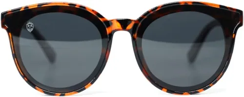 Vista 2 de Gafas de sol grandes Turtle Acetate con brazos de bambú marrón oscuro, con lentes polarizadas, Margot Turtle MafiawooD, Marrón y tortuga