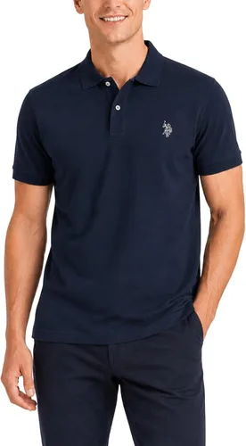Vista 72 de Polo de piqué de algodón sólido para hombre con pequeño Pony Gris jaspeado