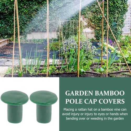 Vista 6 de Happyyami 36 tapas de caña de jardín, protectores de plástico flexibles para varillas de soporte de plantas, previenen lesiones y daños, 1.18 x 1.18