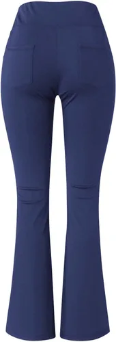 Vista 3 de Pantalones anchos de pierna recta para pilates, leggings altos, cintura deportiva, pantalones acampanados para yoga, talla grande, pantalones de yoga