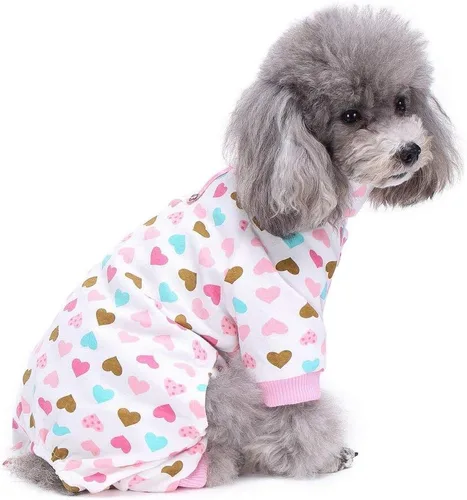 Vista 6 de s-lifeeling Disfraces de perro para chamarra para interiores y exteriores Mermaid Patrón cómodo cachorro pijamas suave perro Jumpsuit Camisa mejor