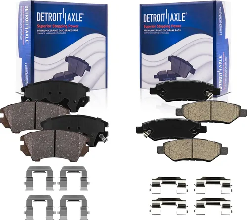 Vista 148 de Detroit Axle - Pastillas de freno de cerámica delanteras Reemplazo de pinza de freno derecha para Dodge Ram 1500 Dakota, Ram 1500 Classic - Juego