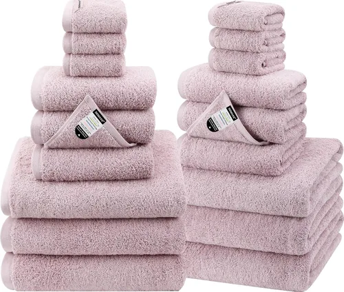 Vista 26 de SEMAXE Juego de toallas de baño familiar de 12 piezas - 100% algodón, 4 toallas de baño, 4 toallas de mano, 4 paños, ultrasuave y súper absorbente