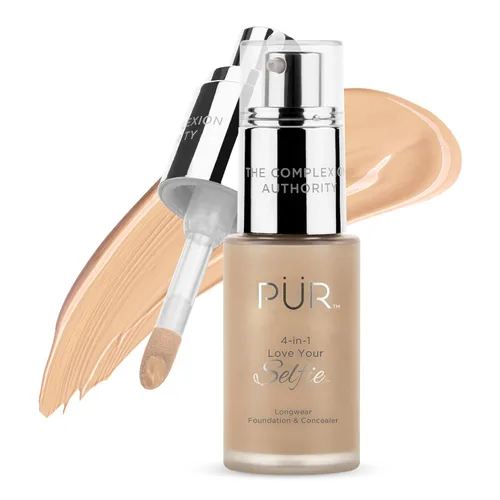 Vista 27 de PÜR MINERALS 4-in-1 Love Your Selfie Foundation & Concealer - Longwear Medium-to-Full Coverage Liquid Makeup Foundation with Hydrating Blend for