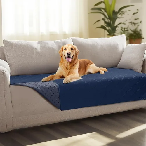 Vista 10 de Luciphia Funda de sofá 100% impermeable para perros, antideslizante, protector de sofá para mascotas, tapete para sofá, cachorro y gatos, con parte