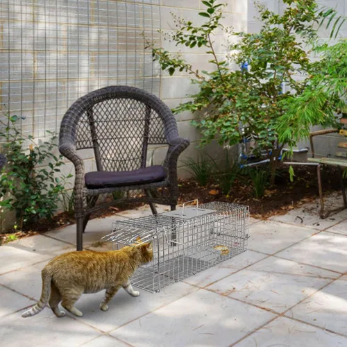 Vista 2 de Trampa plegable para animales vivos, resistente y humanitaria