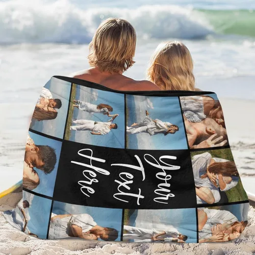 Vista 5 de Manta personalizada con foto, manta personalizada con imagen, regalos personalizados para pareja, mamá, papá, novia, novio, amigo, cumpleaños