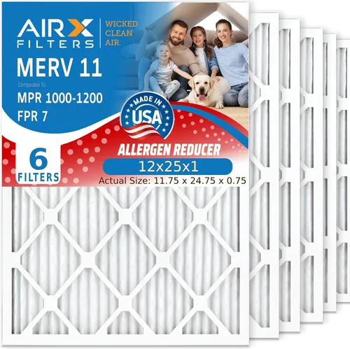 Vista 22 de AIRX FILTERS WICKED CLEAN AIR. Filtro de aire 10x10x1 MERV 11 electrostático plisado filtro de aire acondicionado paquete de 6 filtros de horno HVAC