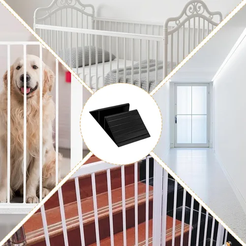 Vista 5 de Pies de soporte para puerta de perro, paquete de 6 estabilizadores triangulares de plástico para puertas independientes de mascotas, accesorios